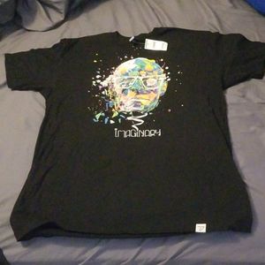 Men's, large, black tshirt with colorful skull